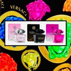 Versace Perfume Trio Bright Crystal, Absolu’, Noir, NWT In Original Packaging 💕